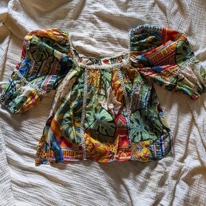 Anthropologie Farm Rio Lace Inset Peasant Blouse